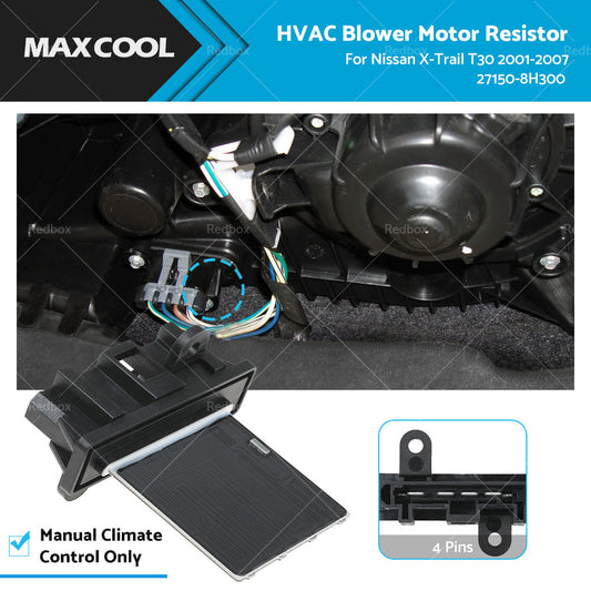 For Nissan XTrail T30 Blower Motor Heater Fan Resistor Manual Climate Control-0