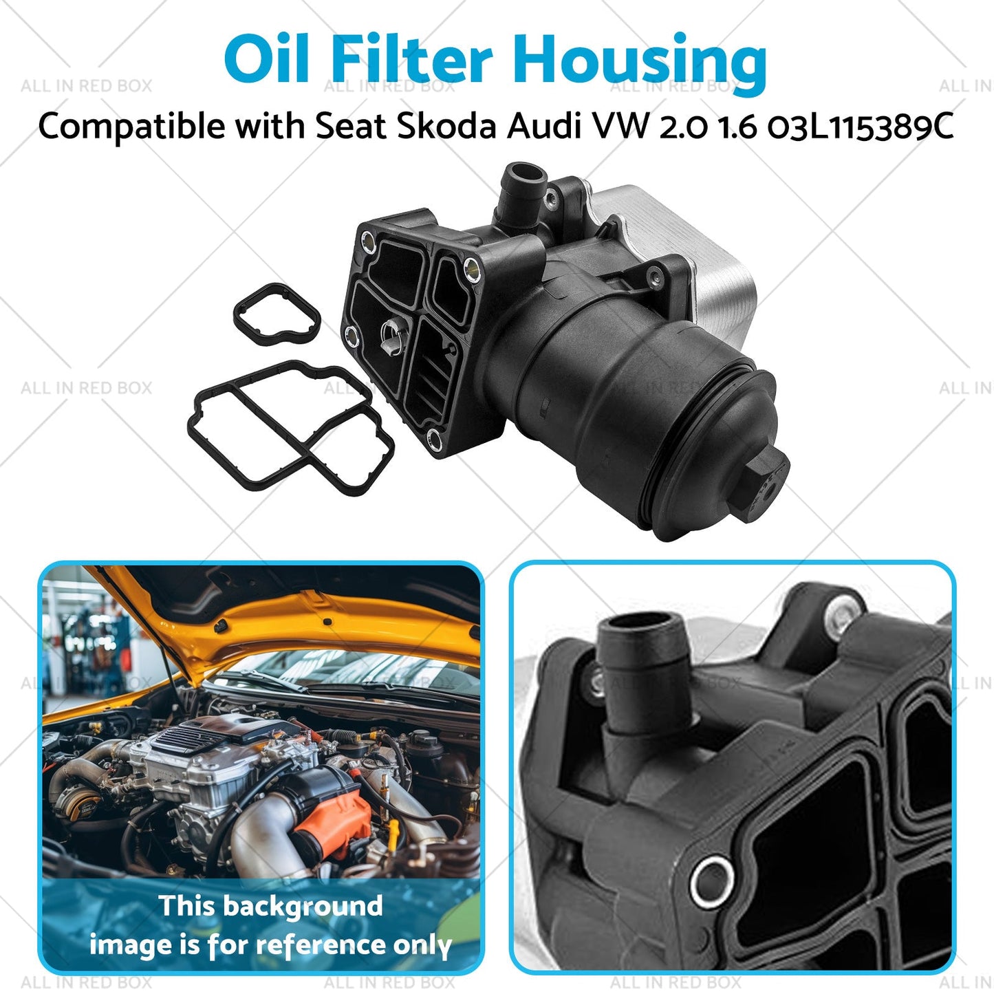 1x Oil Filter Housing Filter Cap  and Gasket Suitable For Seat Skoda Audi VW 2. 0 1. 6