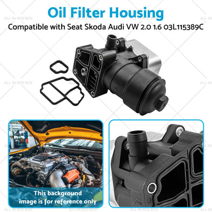 1x Oil Filter Housing Filter Cap  and Gasket Suitable For Seat Skoda Audi VW 2. 0 1. 6