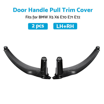 LHRH Front or Rear Door Handle Pull Trim Cover Black For BMW X5 E70 X6 E71 E72-3