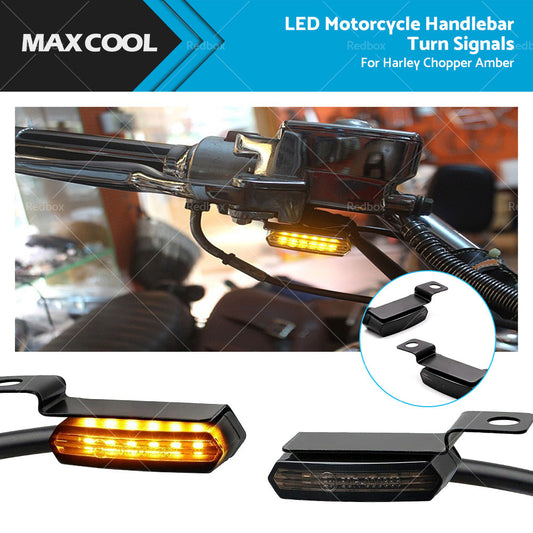 6 LED Mini Motorcycle Front Turn Signal Indicator Amber Light For Harley Chopper-0