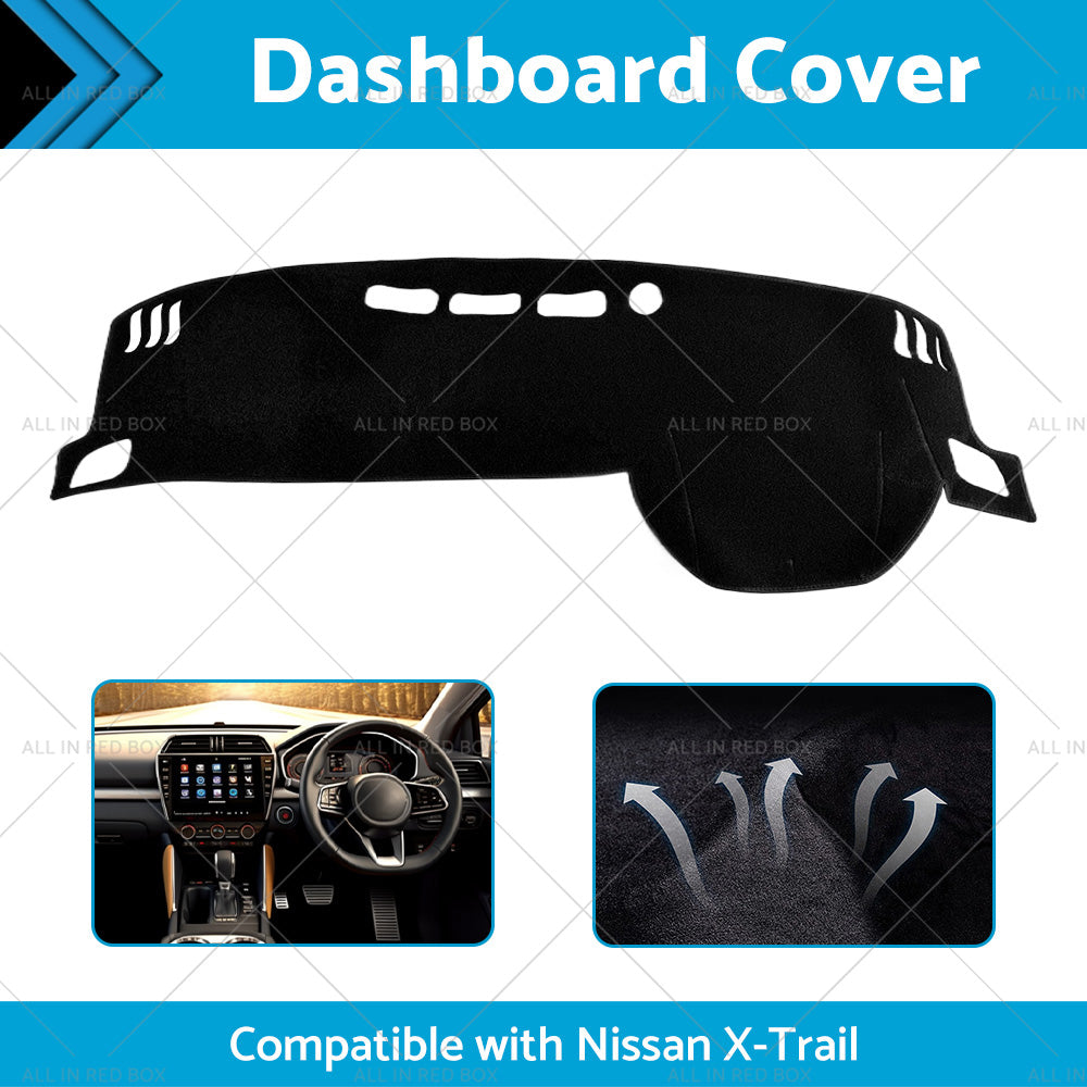 Black Non-Slip Dash Mat Suitable For Nissan X-Trail T33 Qashqai Dashboard Cover-1