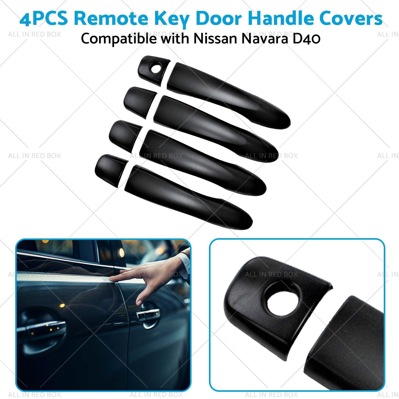 4x Remote Key Door Handle Covers Suitable for Nissan Navara D40 2005-2015 ST-3