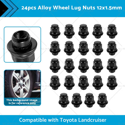24pcs Extreme 12x1. 5mm Alloy Wheel Lug Nuts Suitable for Toyota Landcruiser 200-1