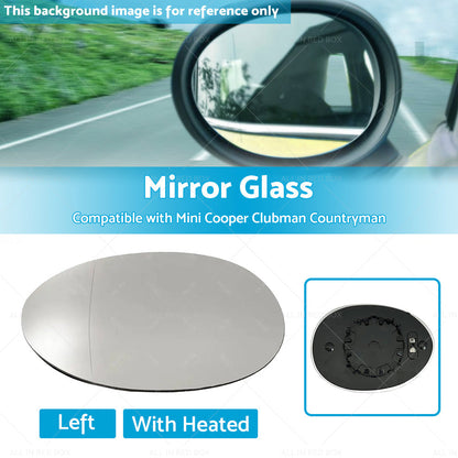 Left Mirror Glass Heated Back Plate Suitable for MINI Cooper F55 F56 Clubman F54-2