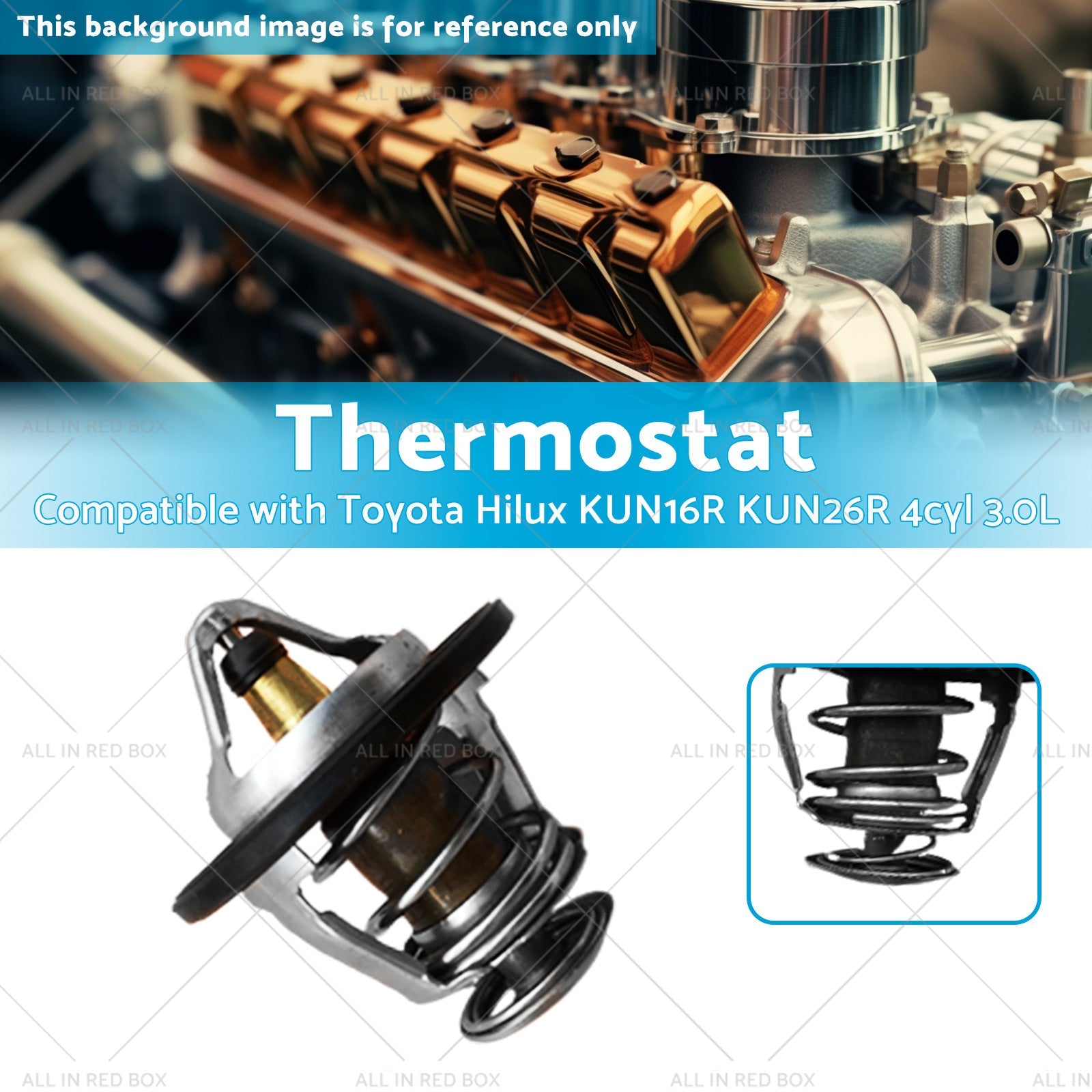 Thermostat Suitable for 2005-2015 Hilux KUN16R KUN26R 4cyl 3. 0L 1KD-FTV Diesel-2