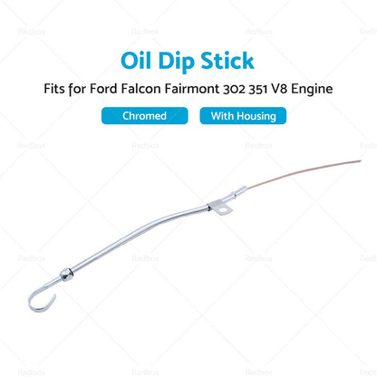 Chrome Engine Oil Dip Stick  Housing Fits for Ford Falcon Fairmont 302 351 V8-3