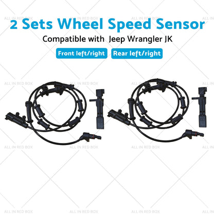2SET Front Rear LH or RH ABS Wheel Speed Sensor Suitable for Jeep Wrangler JK 07-17-4