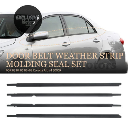 4Pcs Door Weather Strip Seal Set For 03-08 Toyota Corolla Hatch