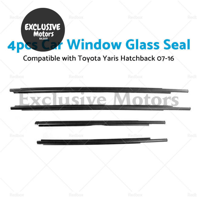 4PCS Window Glass Seal Weatherstrip for Toyota Yaris Hatchback (2007-2016)