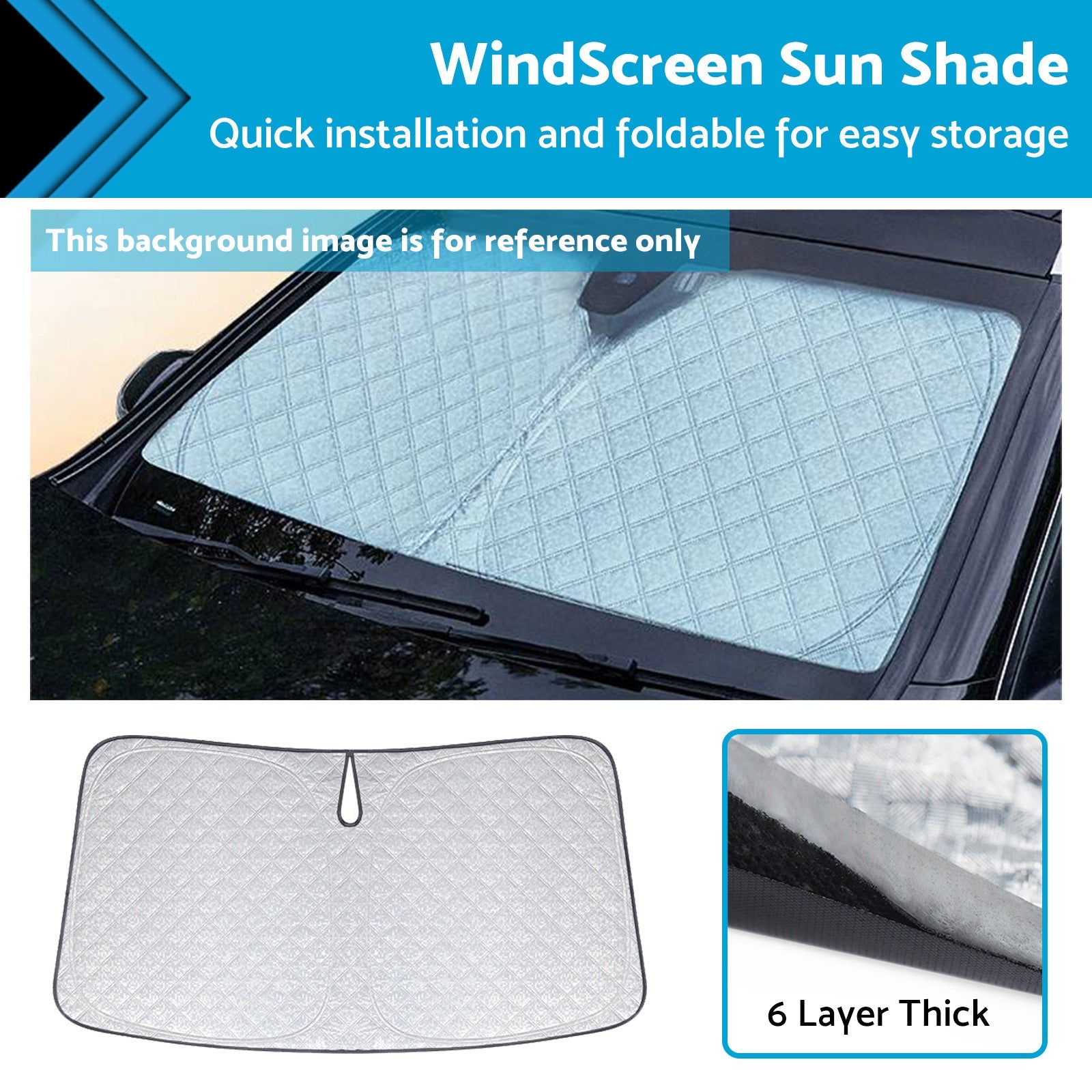 6 Layer Thick WindScreen Sun Shade Suitable For Toyota Camry 24 on UV Protection-1