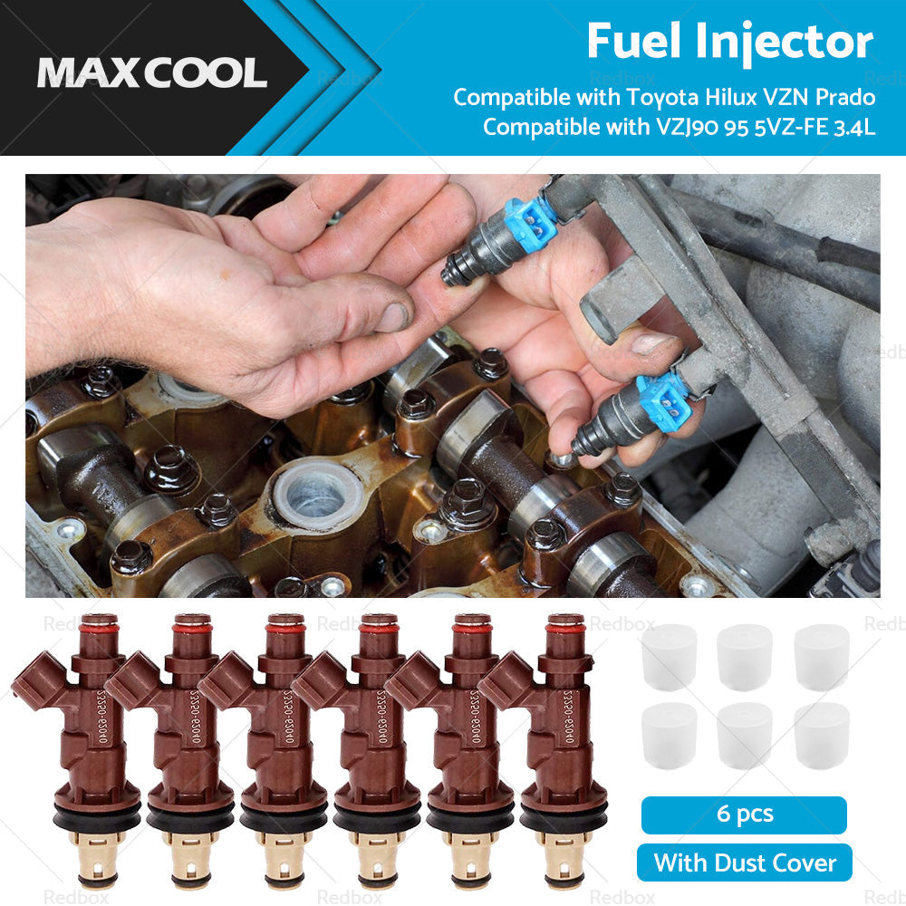 6PCS Fuel Injectors Suitable For Toyota Hilux Prado 5VZ-FE V6 3. 4L 23250-62040-0
