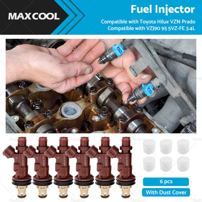 6PCS Fuel Injectors Suitable For Toyota Hilux Prado 5VZ-FE V6 3. 4L 23250-62040-0