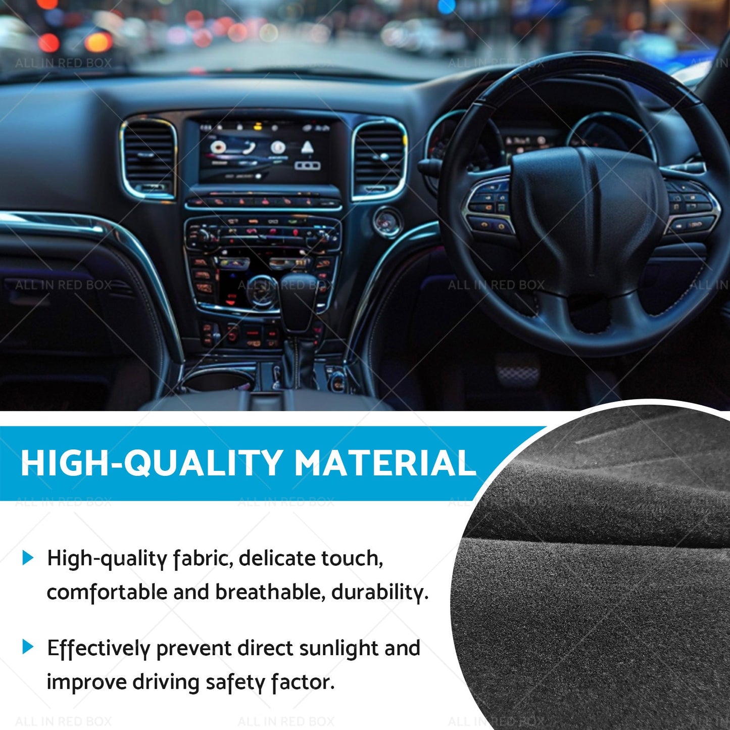 Black Dash Mat Dashboard Cover Suitable for Chrysler 300C LE SRT 2005-03 or 2012-1