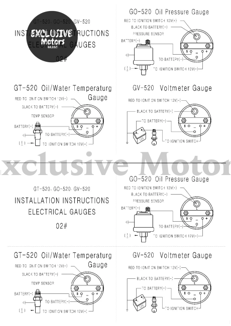 52Mm Water Temp Oil Voltmeter Vacuum Boost Air/Fuel Ratio Egt Gauge