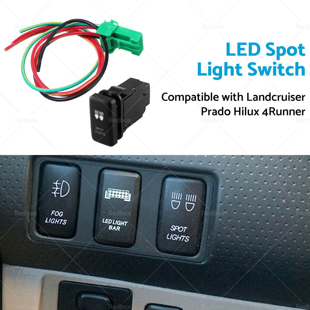 Suitable for Landcruiser Prado Hilux 4Runner SPOT LIGHTS BLUE LED Push Switch-4