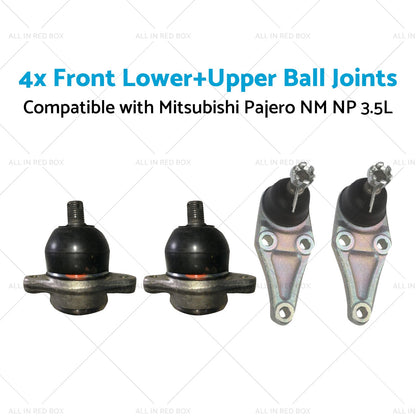 4x Front LowerUpper Ball Joints Suitable for Mitsubishi Pajero NM NP 3. 5L 00-11-3