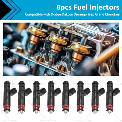 8PCS Fuel Injector 53032145AA Suitable For Dodge Ram Jeep Grand Cherokee 01-03-0