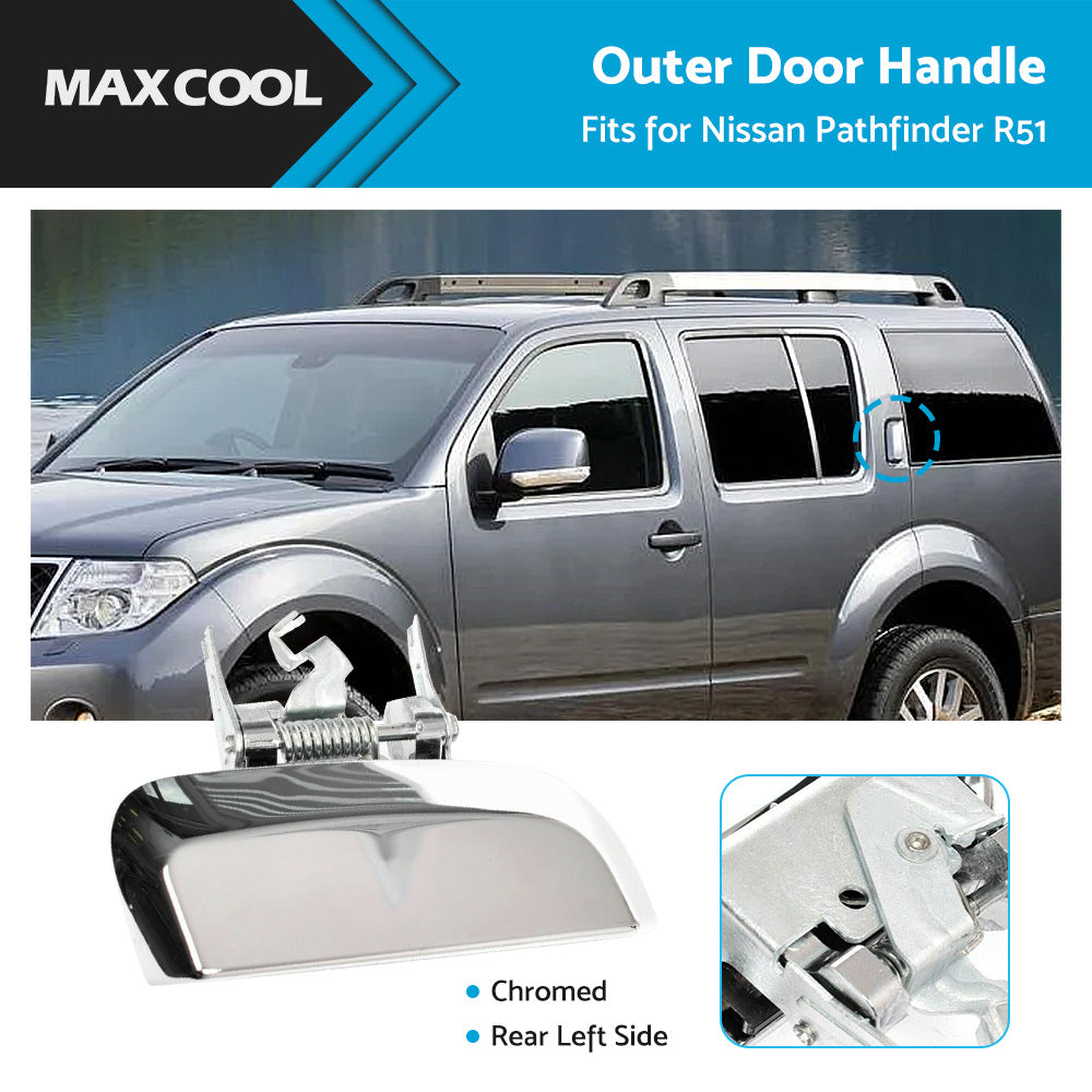 REAR LH Left Hand Outer Door Handle Chrome For Nissan Pathfinder R51 2005-2013-4