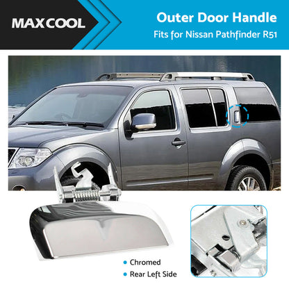 REAR LH Left Hand Outer Door Handle Chrome For Nissan Pathfinder R51 2005-2013-4