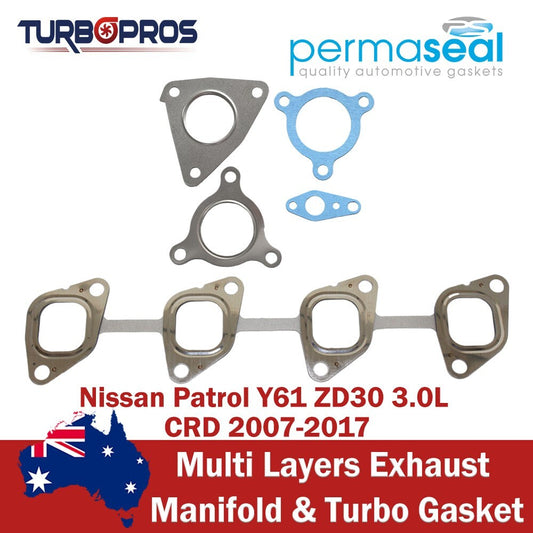 Permaseal Exhaust Manifold & Turbo Gasket Kit for Nissan Patrol Y61 ZD30 3.0L