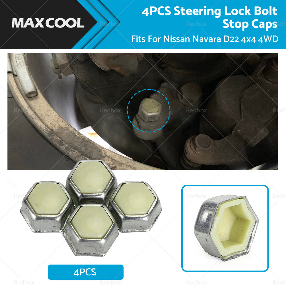 Set of 4 Steering Lock Stop Bolt Cap Caps Nuts Fit For Nissan Navara D22 4x4 4WD-0