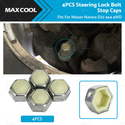Set of 4 Steering Lock Stop Bolt Cap Caps Nuts Fit For Nissan Navara D22 4x4 4WD-0