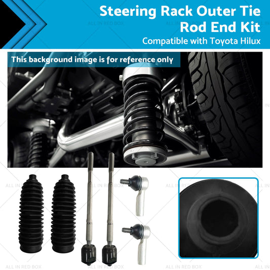 6PCS Inner Rack Tie Rod End Kit Suitablefor 05-15 Toyota Hilux 4WD GGN25R KUN26R-0