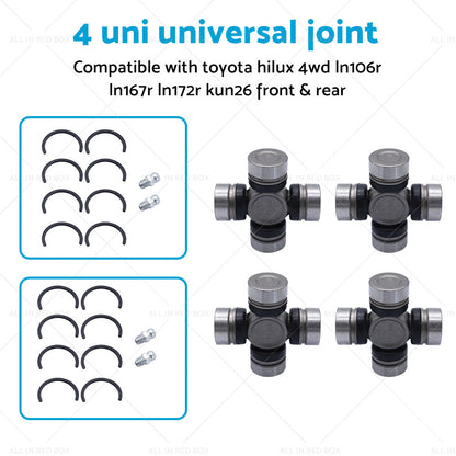4 UNI UNIVERSAL JOINT SUITABLE FOR TOYOTA HILUX  LN106R LN167R LN172R FRONT and REAR-1