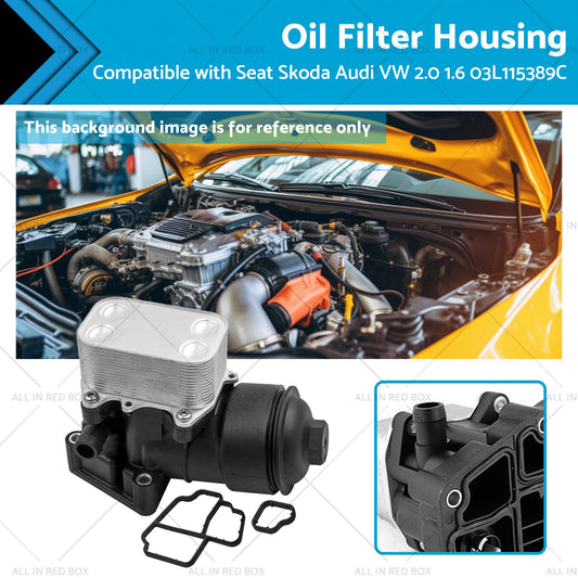 1x Oil Filter Housing Filter Cap  and Gasket Suitable For Seat Skoda Audi VW 2. 0 1. 6