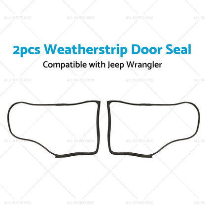 2pcs Front Door Weatherstrip Gasket Seal Suitable For Jeep Wrangle JK 2007-2018-3