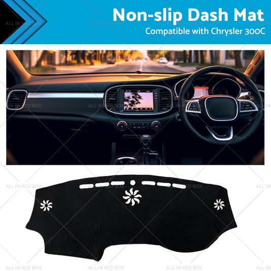 Black Non-Slip Dash Mat Suitable For Chrysler 300C 2012-2022 Dashboard Cover-0