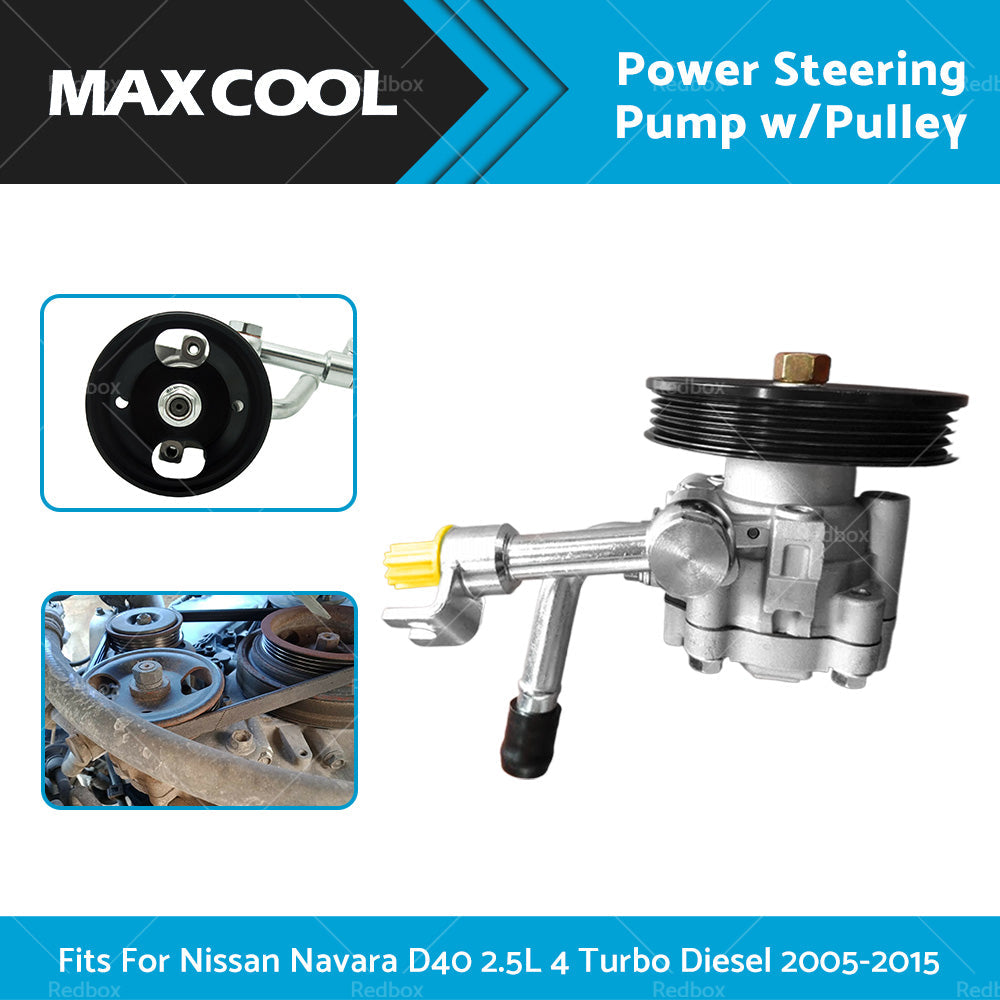 Power Steering Pump w or Pulley Fit For Nissan Navara D40 2. 5 4cyl Diesel 2005-2015-1