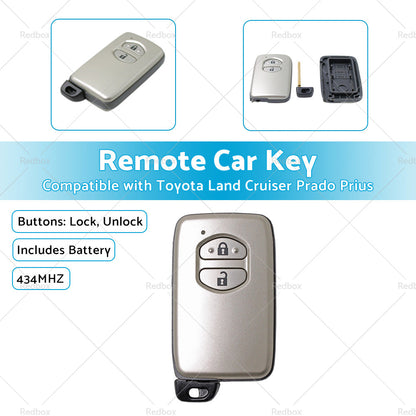 2 Buttons Complete Remote Car Key Suitable For Toyota Land Cruiser Prado 434MHZ-0