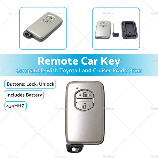 2 Buttons Remote Key for Toyota Land Cruiser Prado 2009-2021 434MHz