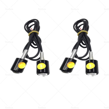 4PCS Universal 12V Mini Amber Motorcycle Indicator LED Turn Signal Light Blinker-2