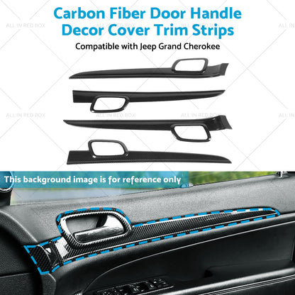 Carbon Fiber Door Handle Decor Cover Trim Strips Suitablefor Jeep Grand Cherokee-4