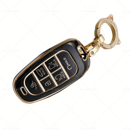 6Button TPU Car Remote Key Fob Cover Suitable ForHyundai Sonata Tucson Santa Fe-4
