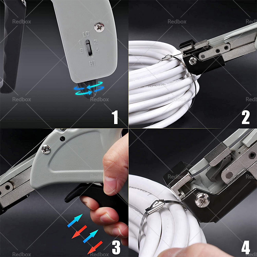 Stainless Steel Cable Tie Gun Tool Automatic Tightener Tensioner Cutter-1