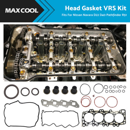 VRS Head Gasket Kit Suitable For Nissan Navara D22 D40 R51 2. 5L YD25 2008-2015-1