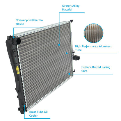 Radiator 360mm Suitable For Subaru Forester XT XS EJ25 2.5L Impreza 1.6L 1.8L-4