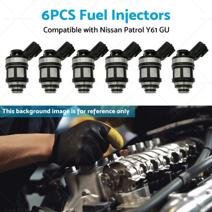 6PCS Fuel Injectors Suitable for Nissan Patrol GU Y61 4. 5L 1997-2001 16600-38Y10-4