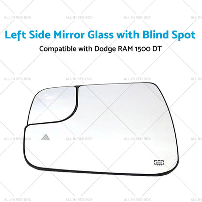 Mirror Glass with Blind Spot Left Side Suitable for Dodge RAM 1500 DT 19缂佲剝寮22-3