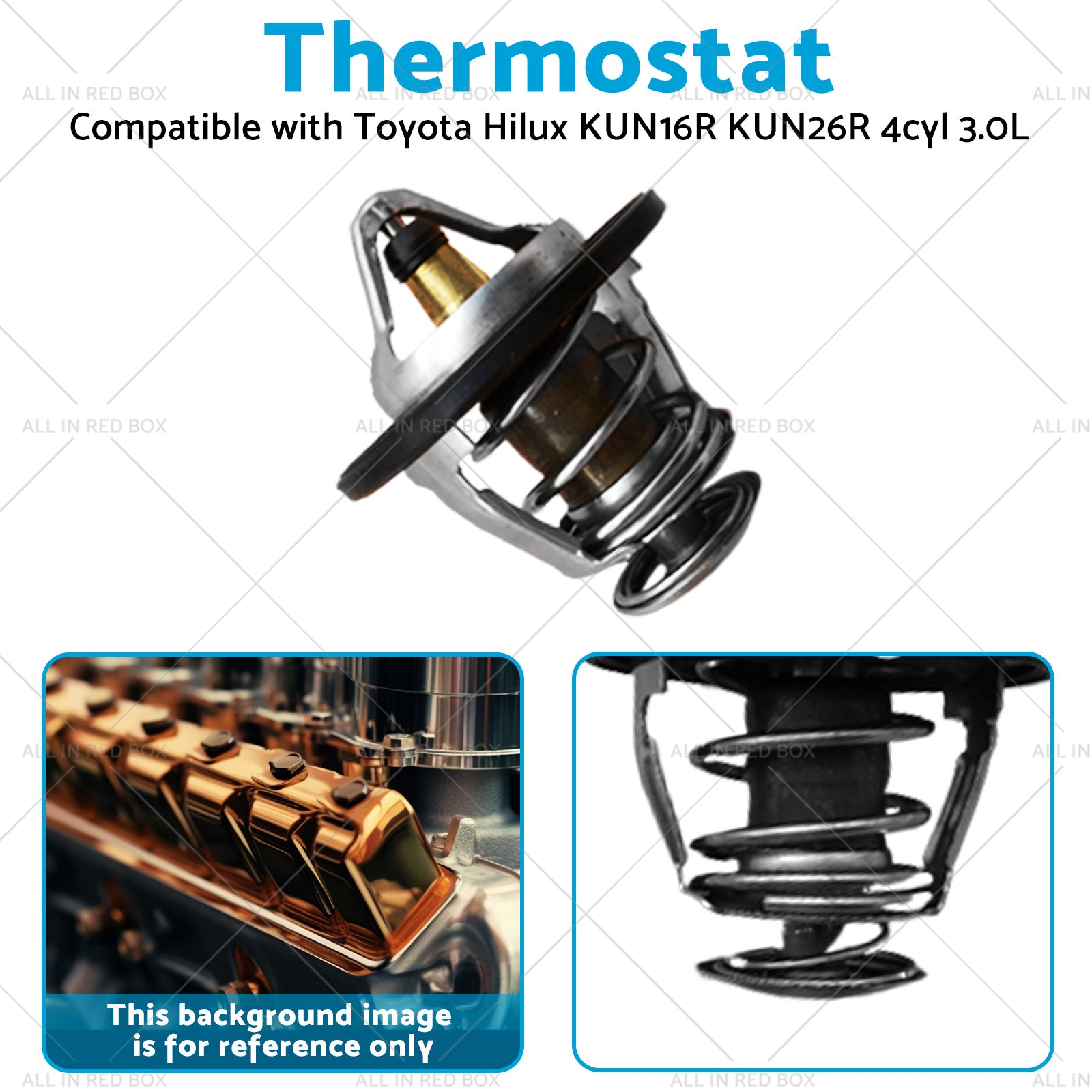 Thermostat Suitable for 2005-2015 Hilux KUN16R KUN26R 4cyl 3. 0L 1KD-FTV Diesel-3