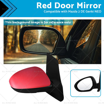 Left Side Red Door Mirror Suitable for Mazda 2 DE NEO MAXX Genki 2007-2014