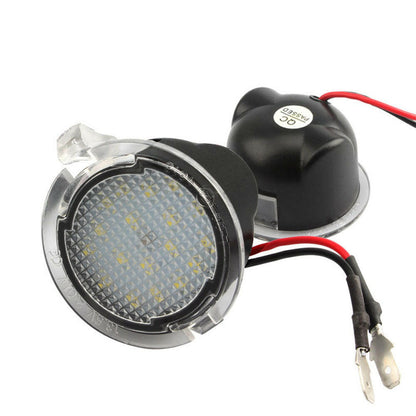 2X Under Mirror 6000K LED Light Puddle Lamps Suitable for Ford Ranger PX2 PX3-5