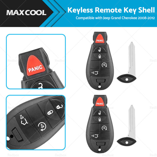 2x Keyless Remote Key Fob Shell Suitable For Jeep Grand Cherokee 2008-2012-0
