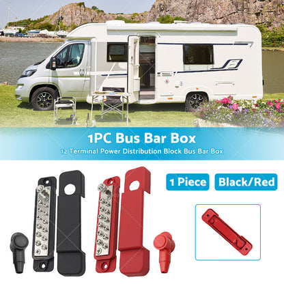 1 Piece 12 Way Bus Bar Power Distribution Rated Terminal Block For Auto Marine-2