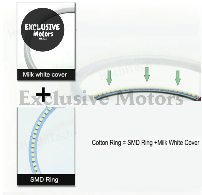 6000K White Angel Eyes Kit For 2003-2007 Bmw E60 E61 M5