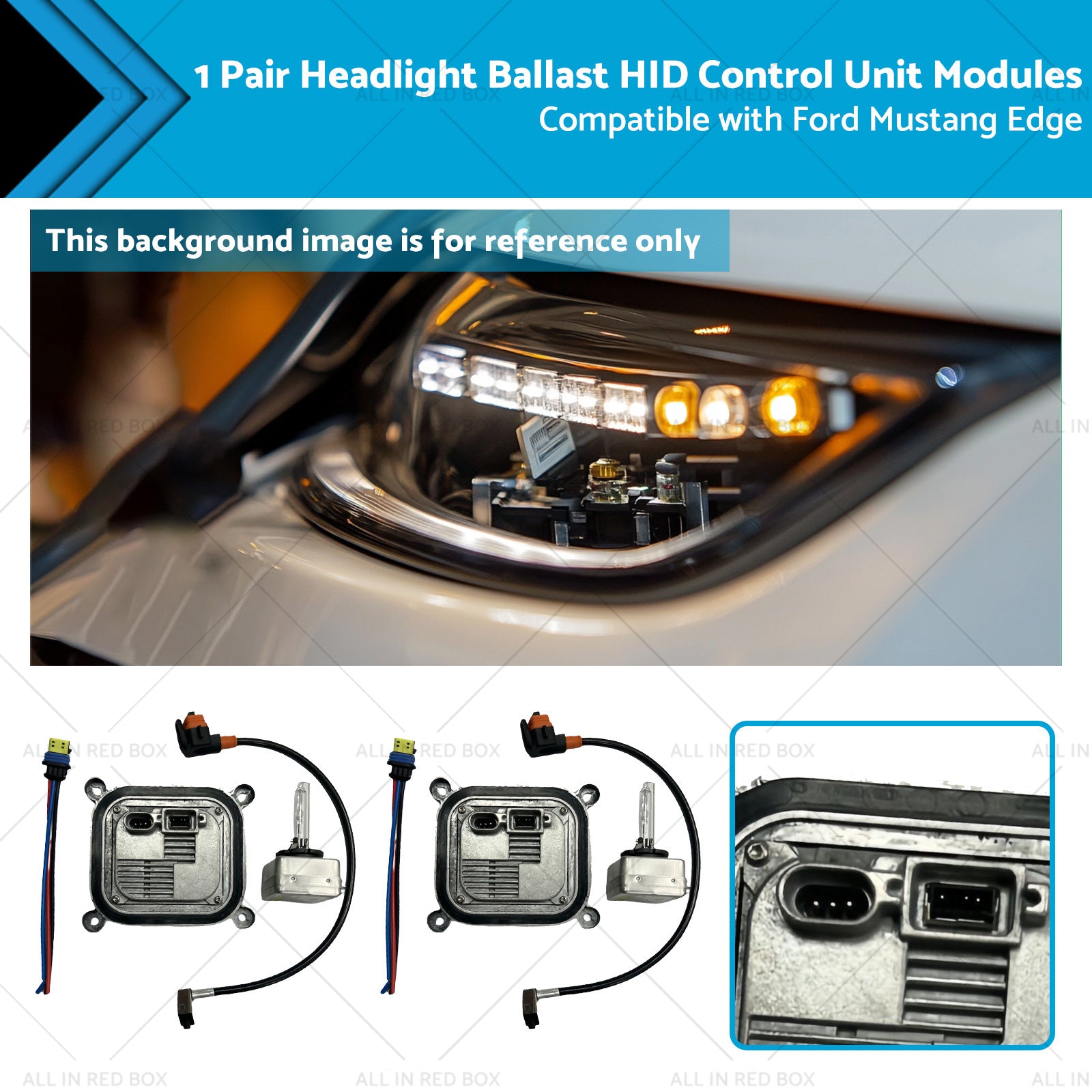 1 Pair Headlight Ballast HID Control Unit Modules Suitable for Ford Mustang Edge-0